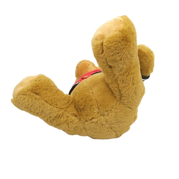 FAO Schwarz Teddy Bear Plush Varsity Jacket 12" Stuffed Animal Toy Brown Red - Picture 8 of 11